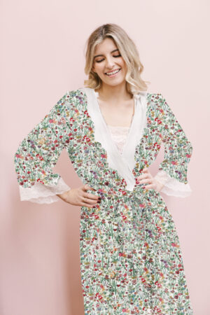 Floral haven Ember wrap robe
