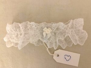 Ivory Lace Garter with Silk floral bow